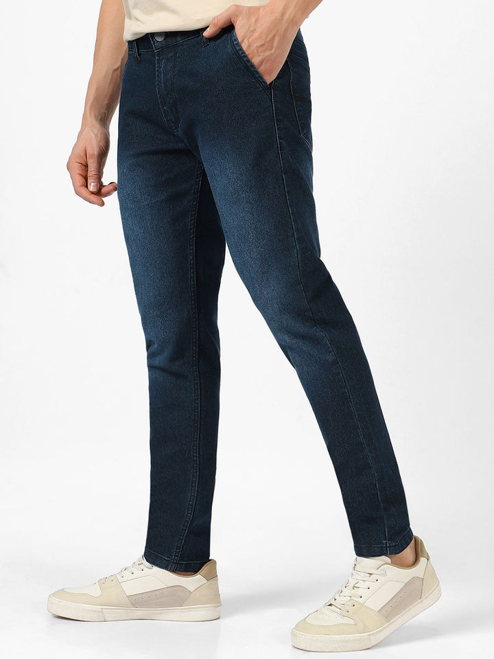 Urbano Fashion Men Slim Fit Slash Knee Light Fade Stretchable Jeans