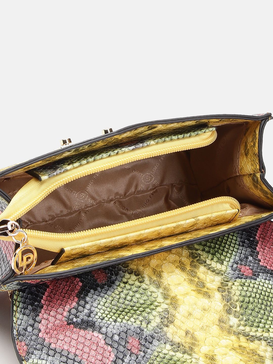 Lino Perros Snake Skin Textured Structured Sling Bag