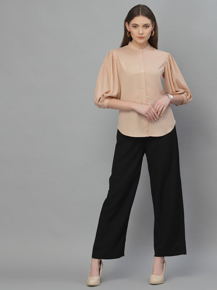 Style Quotient Women Nude-Coloured Formal Shirt