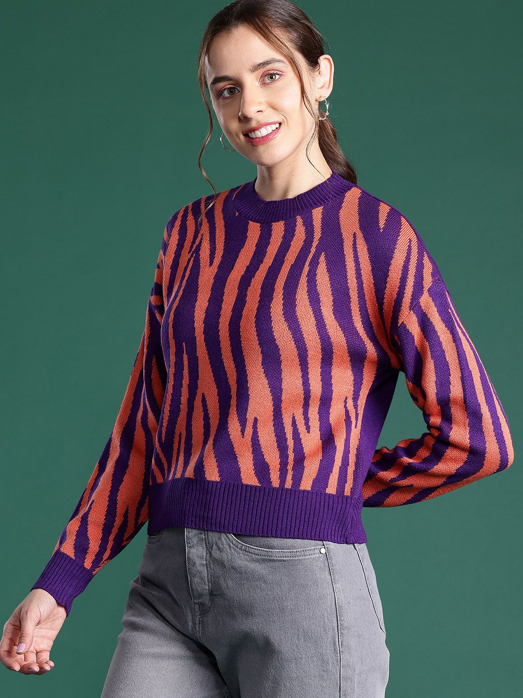 DressBerry Animal Design Acrylic Pullover