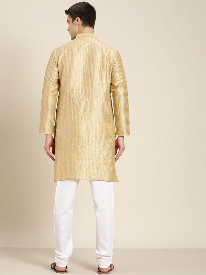 SOJANYA Kurta Jacquard Berwarna Emas Lelaki