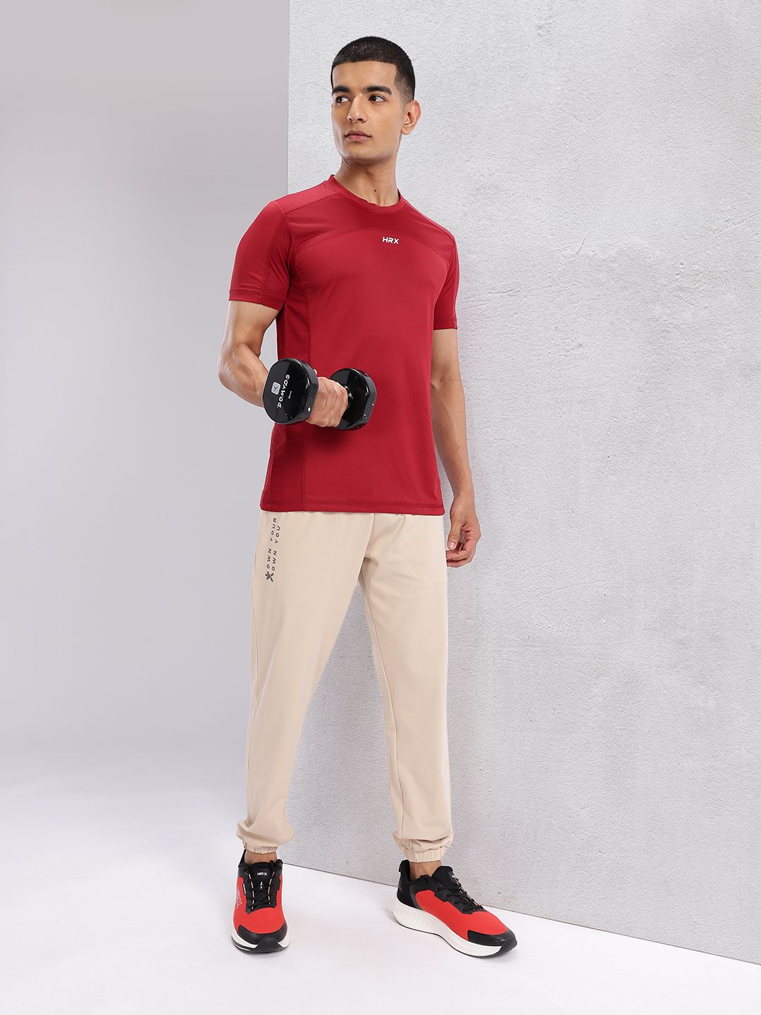 HRX by Hrithik Roshan Men Typography Printed Mid-rise Rapid-Dry Training Joggers