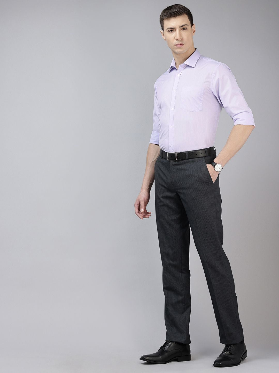 Park Avenue Slim Fit Textured Self Design Formal Shirt