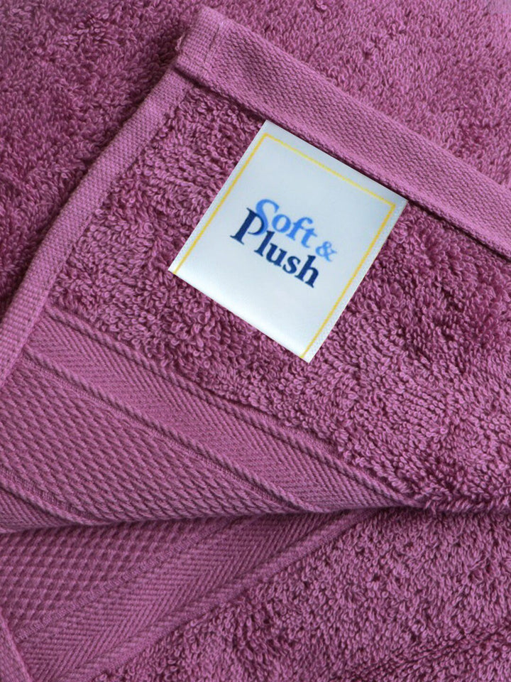 MYTRIDENT Purple Solid 500 GSM Pure Cotton Bath Towel