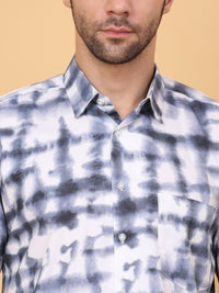 Sweet Dreams White Tie & Dye Printed Short Sleeves Casual Shirt With Shorts