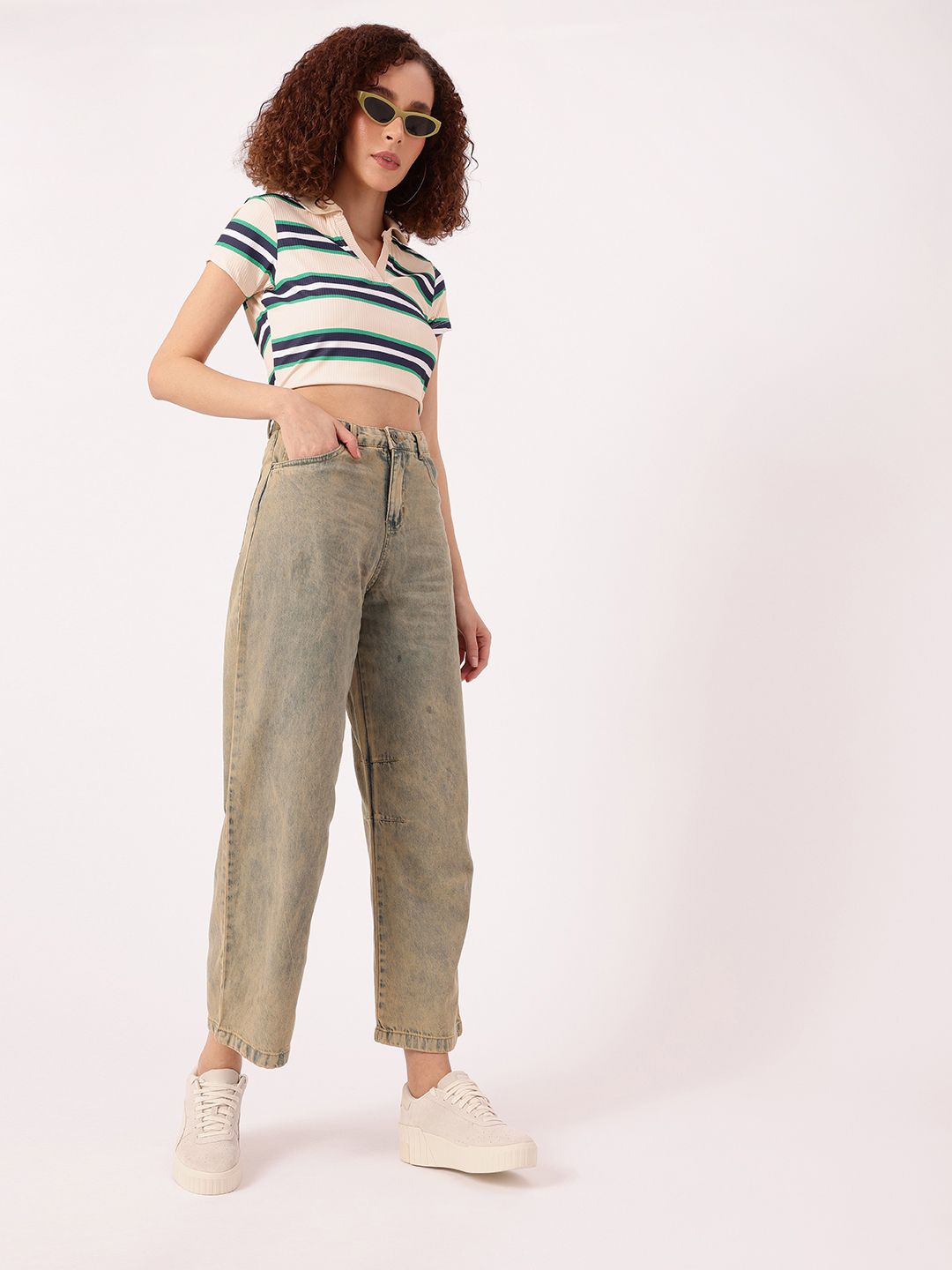 DressBerry Women Urban Classic Baggy Fit Faded Jeans