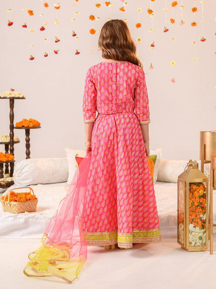 pspeaches Girls Printed Ready to Wear Lehenga Choli With Dupatta