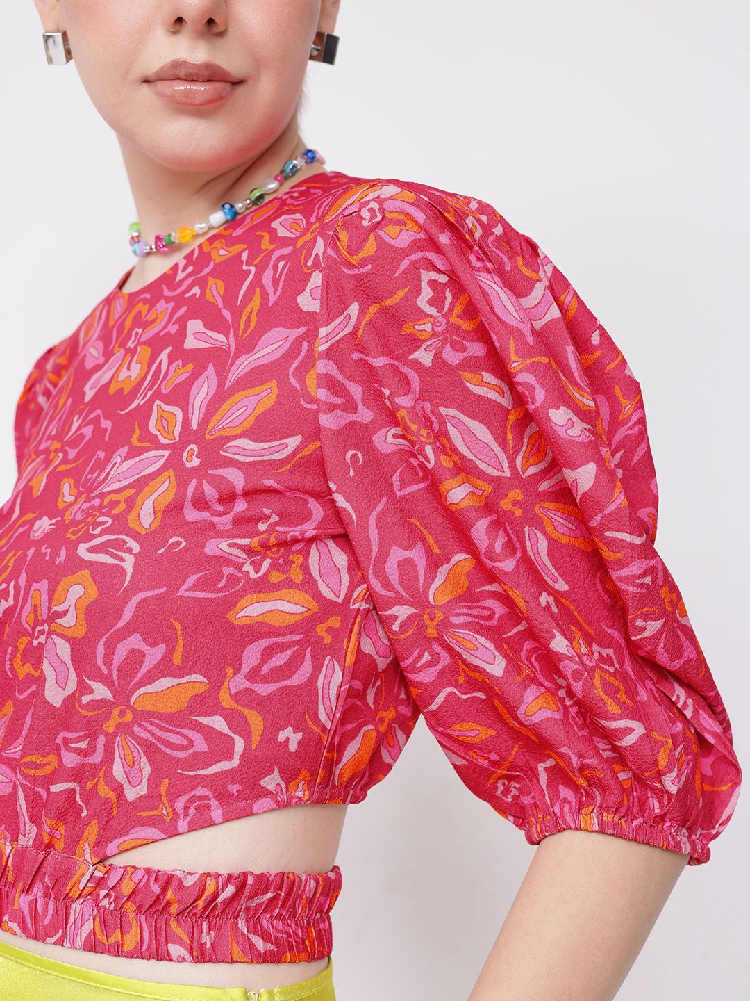 DressBerry Blooming With Confidence Cut-Out Crop Top