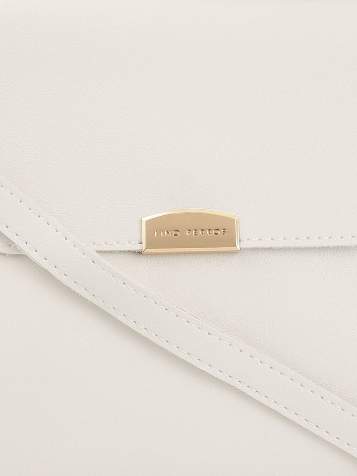 Lino Perros White Solid Satchel