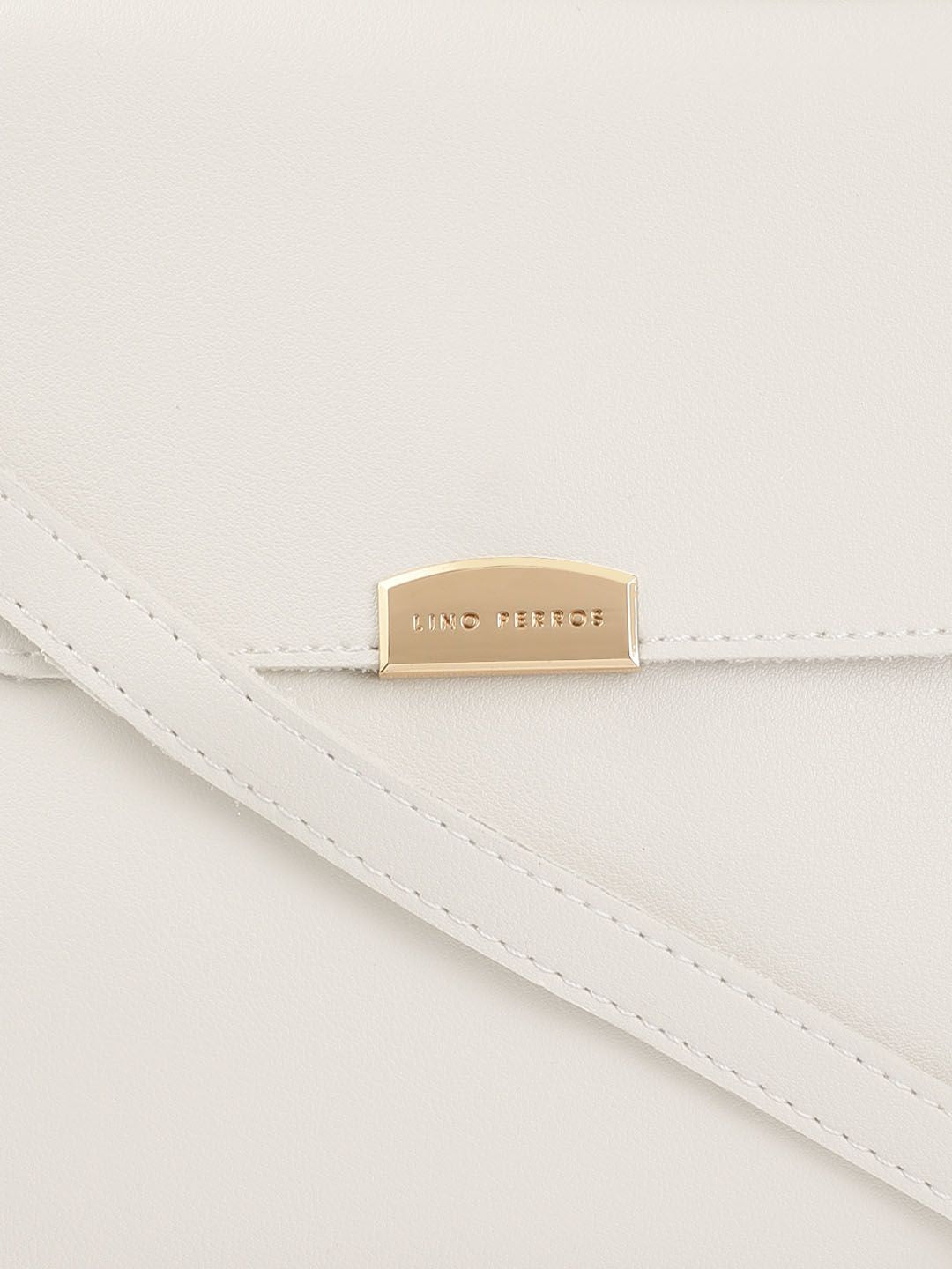 Lino Perros White Solid Satchel