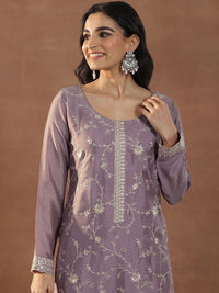 Libas Women Floral Embroidered Regular Sequinned Kurta with Trousers & With Dupatta