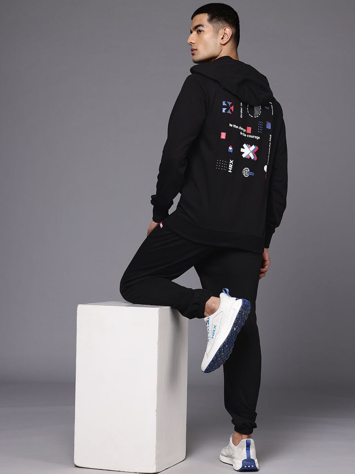 HRX by Hrithik Roshan Men Printed Hooded Lifestyle Tracksuit
