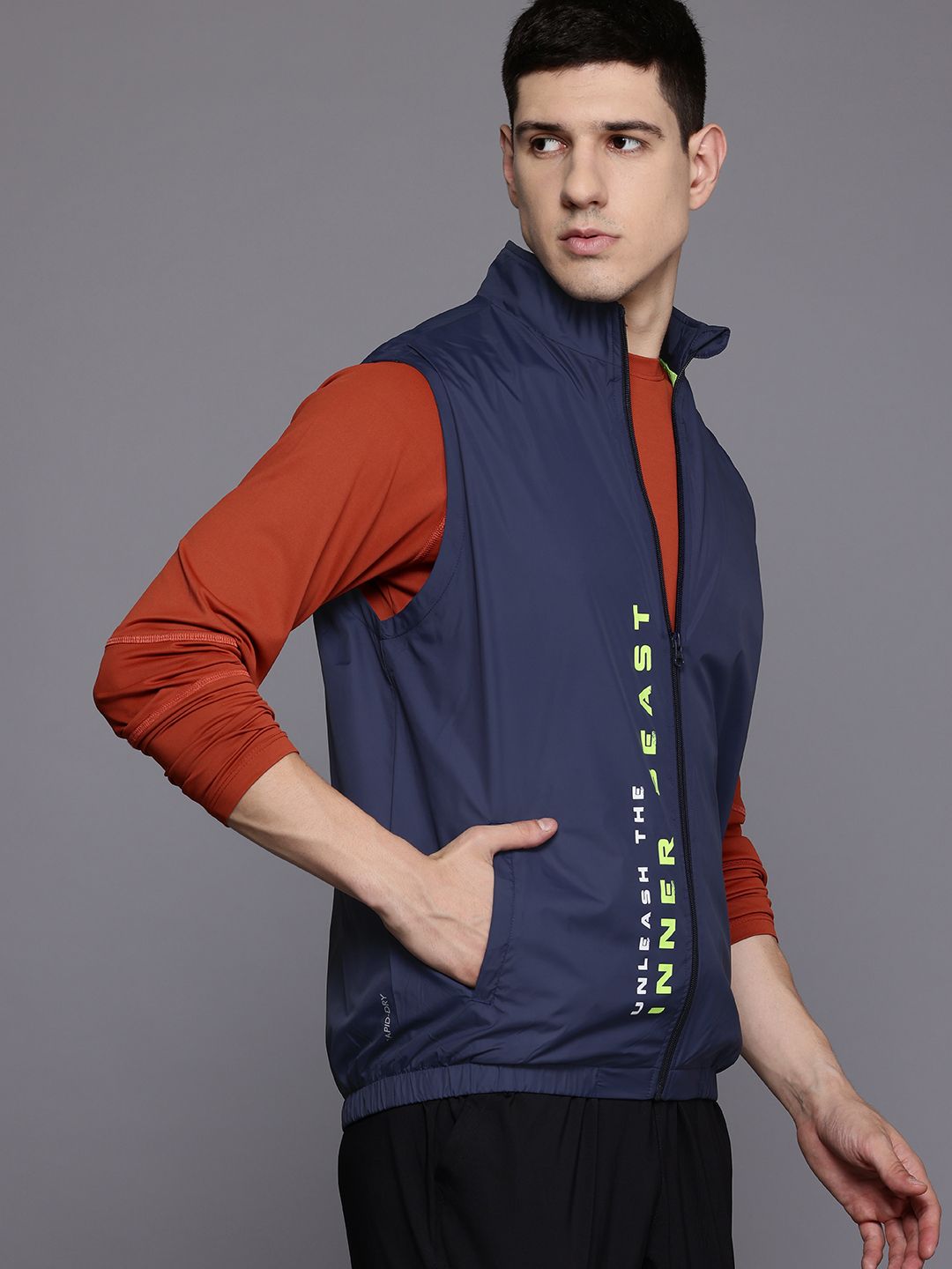 HRX by Hrithik Roshan Printed Rapid-Dry Training Tailored Jacket
