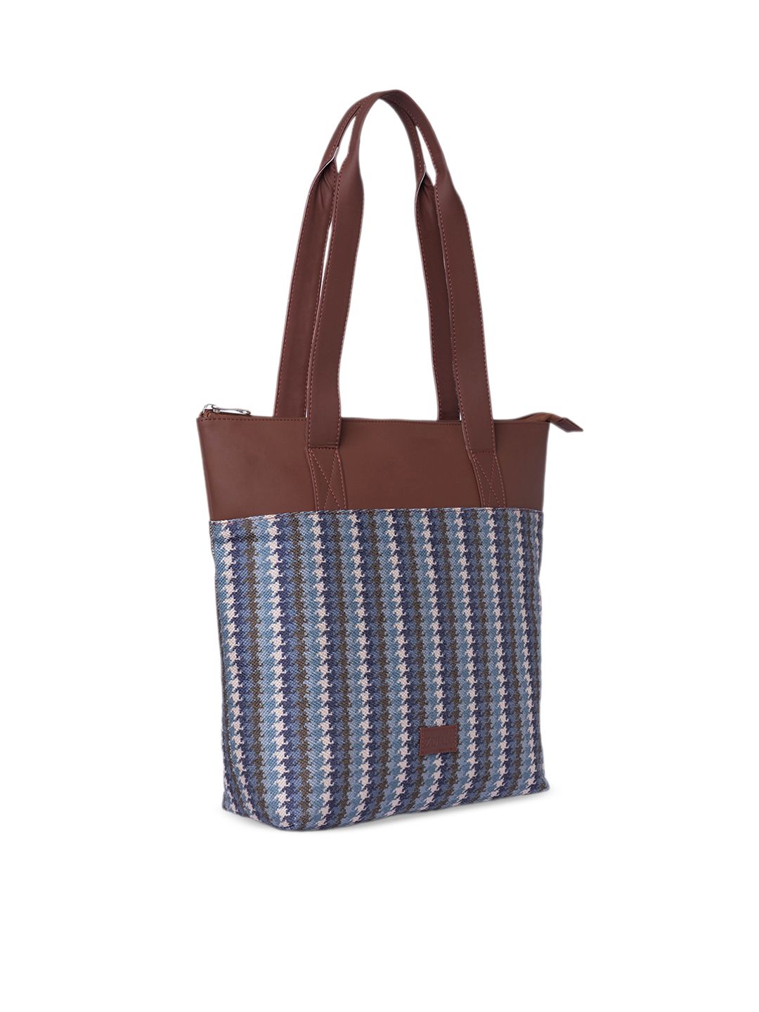 ZOUK Geometric Printed Shopper Jute Tote Bag