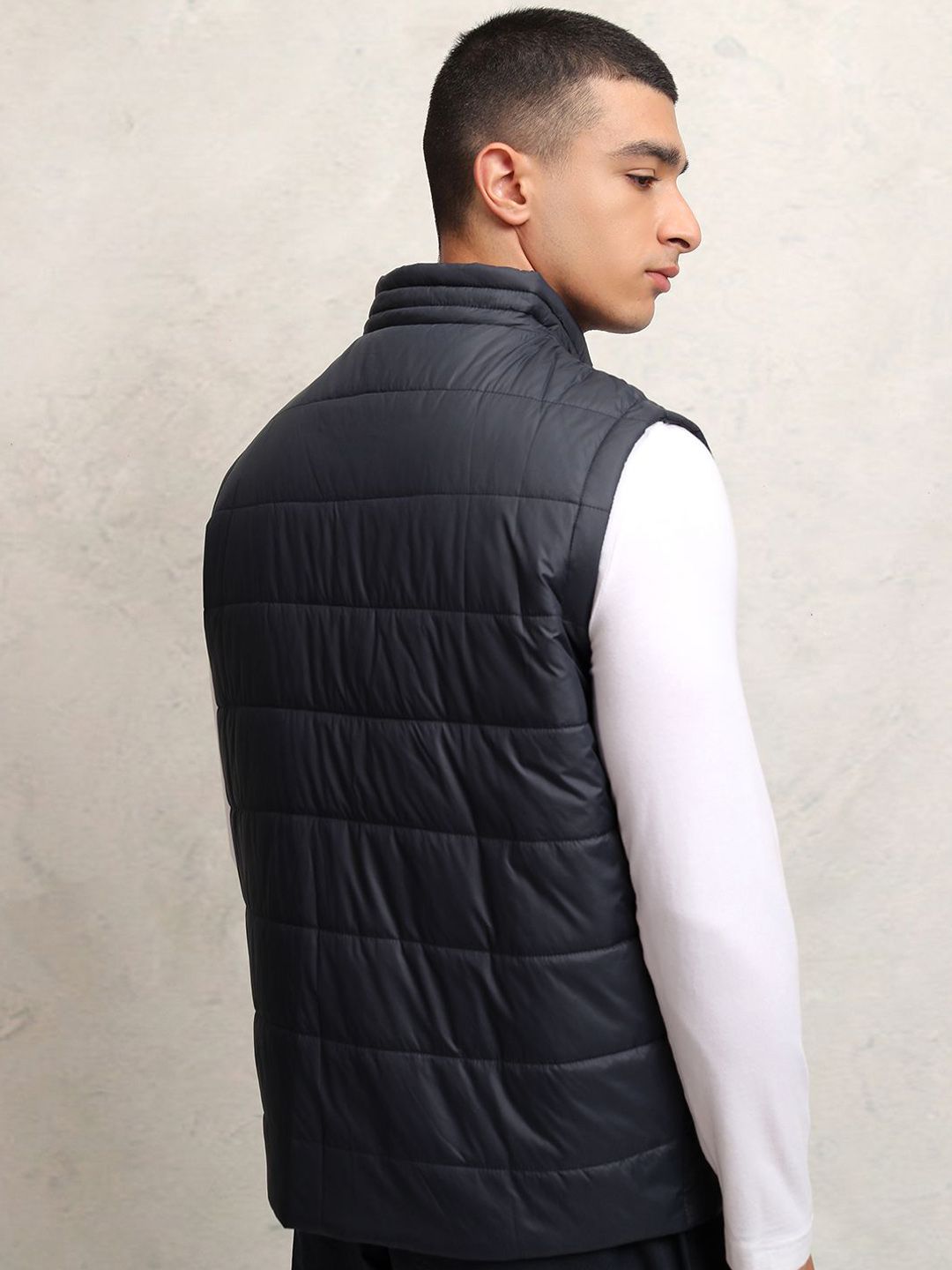 HIGHLANDER Men Navy Classic Quilted Puffer Jacket