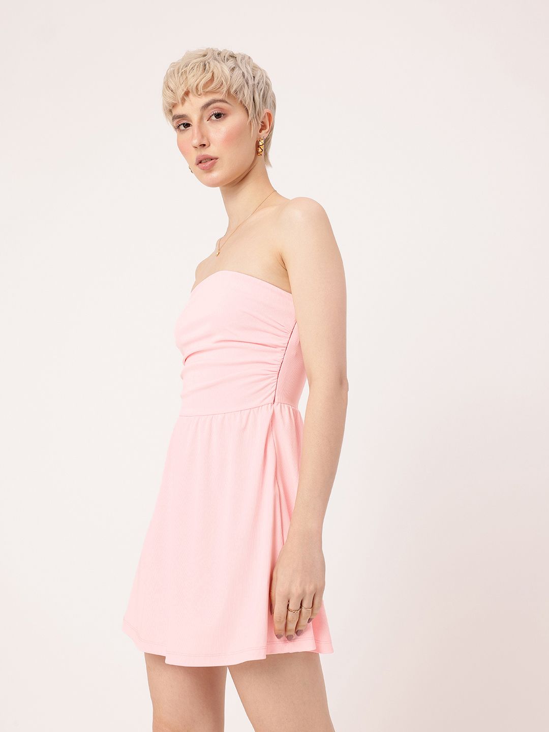 DressBerry Adorable Stylish Flared Bandeau Mini Dress