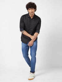 SPYKAR Classic Spread Collar Opaque Cotton Linen Casual Shirt