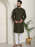 SOJANYA Geometric Embroidered Thread Work Pure Cotton Straight Kurta With Churidar
