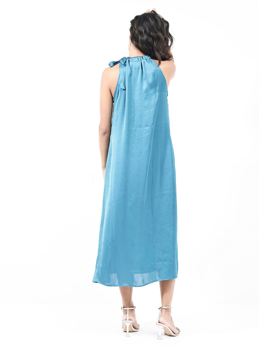 RAREISM High Neck Sleeveless A-Line Maxi Dress