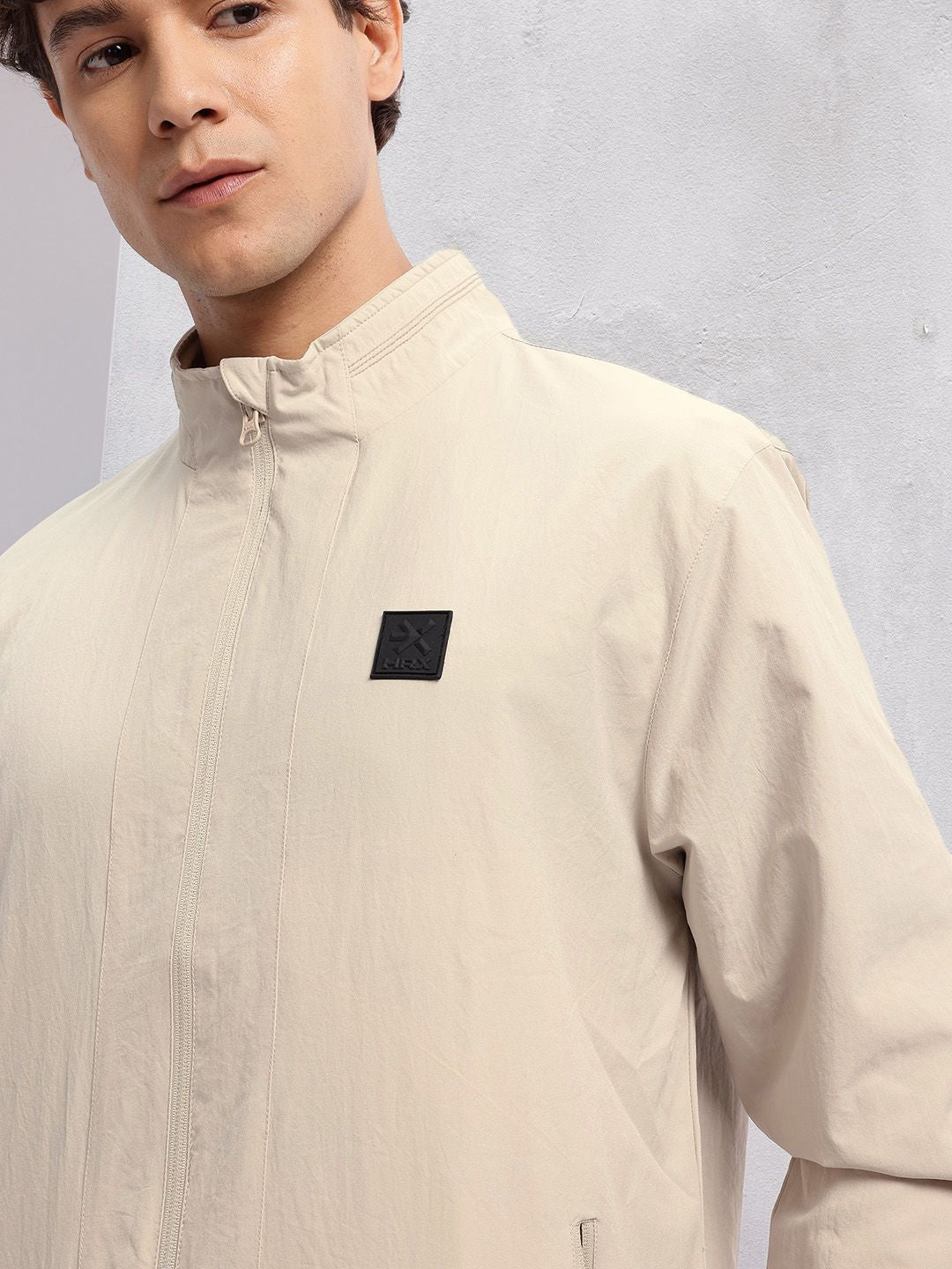 HRX by Hrithik Roshan Brand Logo Detail Mock Collar Lifestyle Bomber Jacket