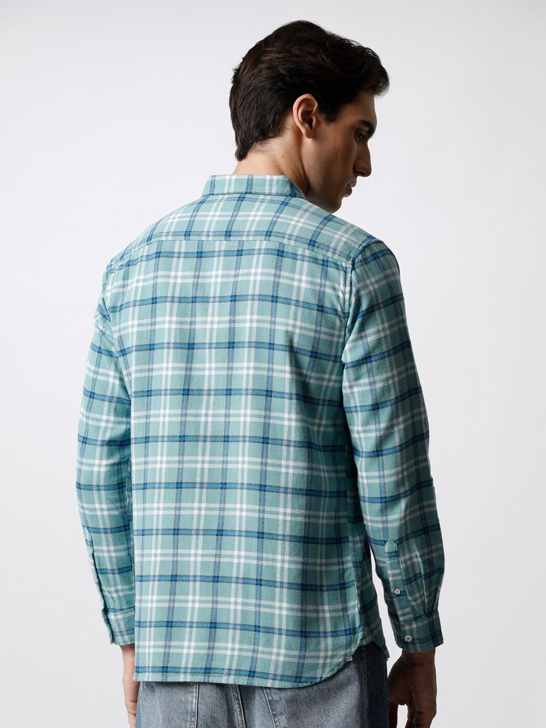 THE BEAR HOUSE Men Slim Fit Tartan Checked Casual Shirt