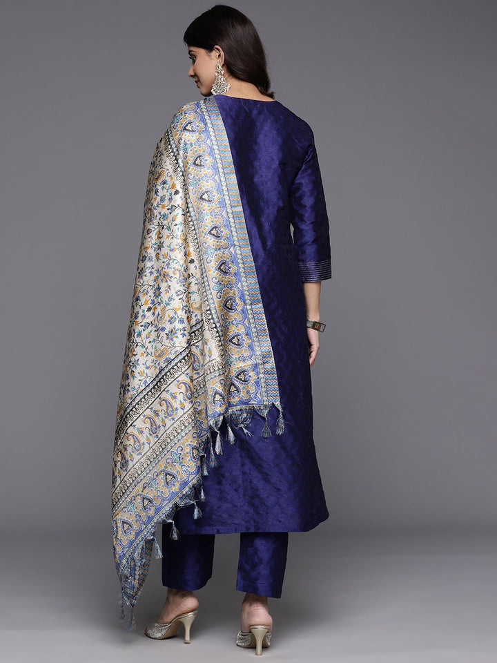 Varanga Woven Design Zari Kurta with Trousers & Dupatta