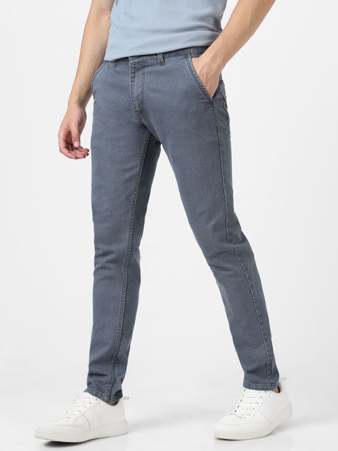 Urbano Fashion Men Grey Mid-Rise Slim Fit Clean Look Jeans
