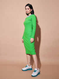 SASSAFRAS BASICS Ribbed Round Neck Cotton Bodycon Dress