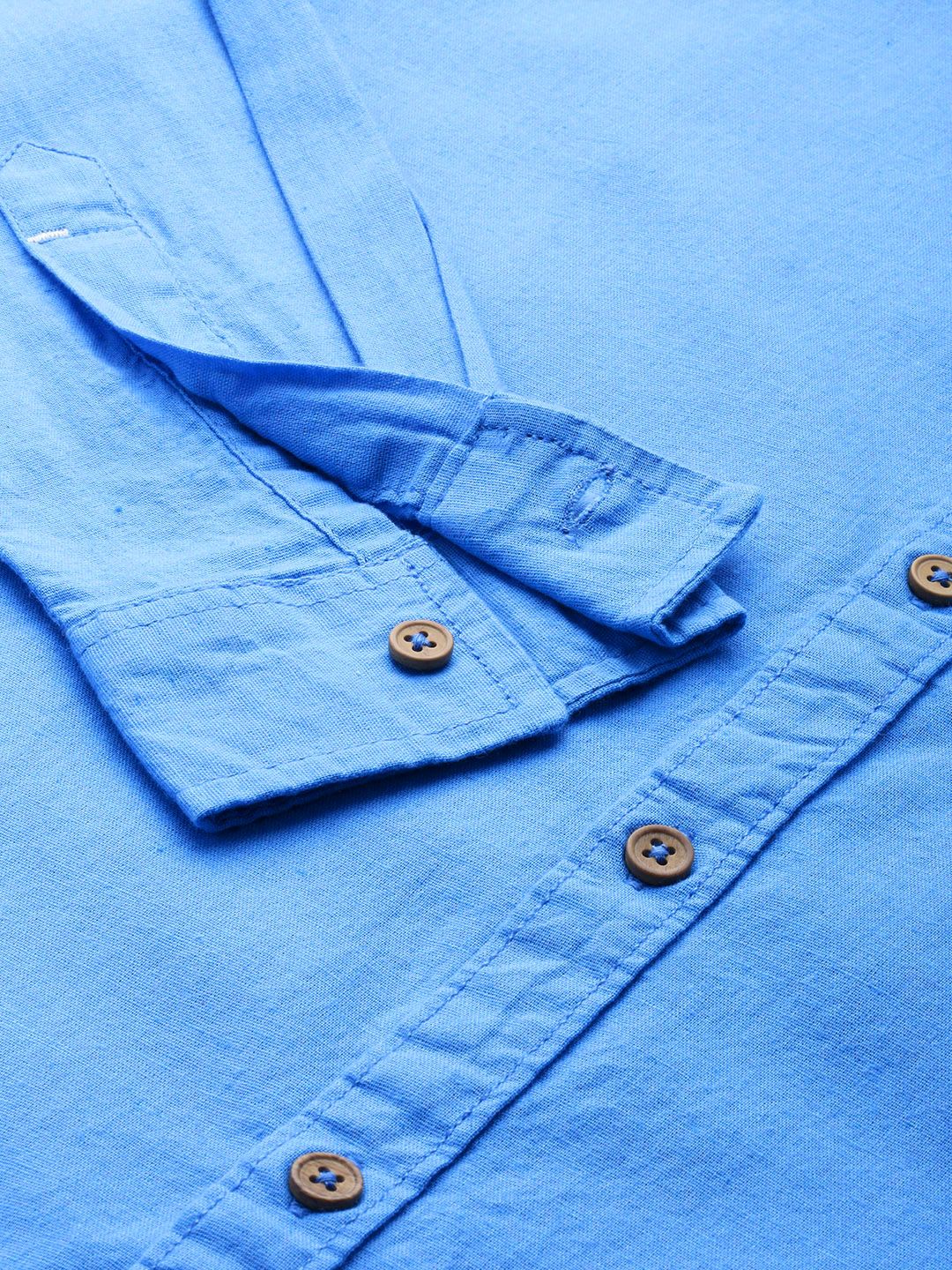 The Indian Garage Co Men Slim Fit Solid Linen Resortwear Shirt