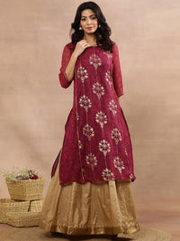 W Ethnic Motifs Printed Regular Kurta with Skirt