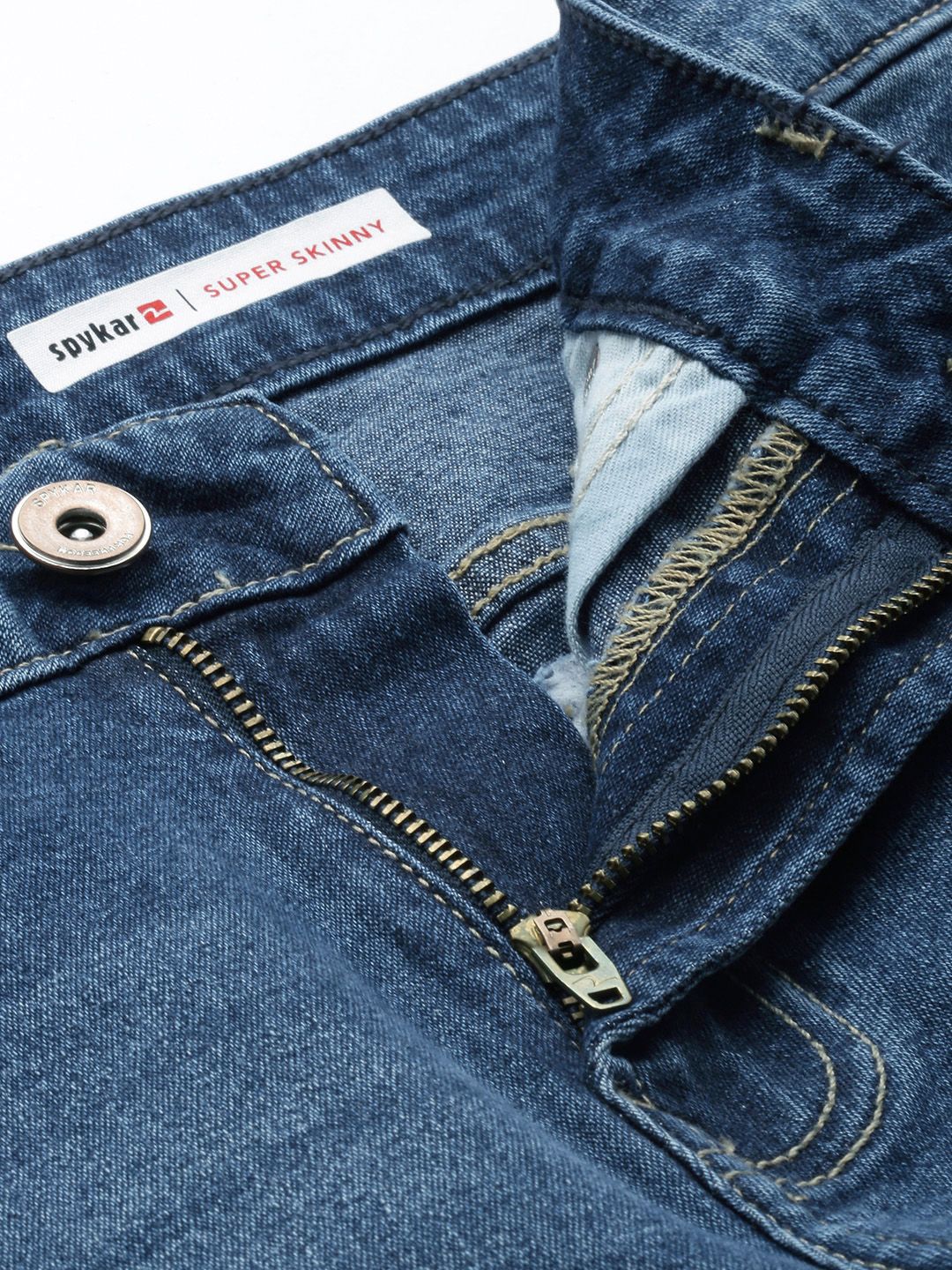 SPYKAR Men Super Skinny Fit Low-Rise Heavy Fade Stretchable Jeans