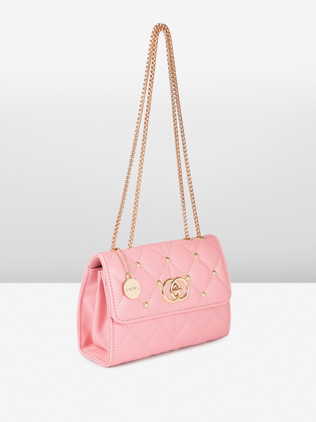 DressBerry Quilted Shoulder Bag with Studded Detail