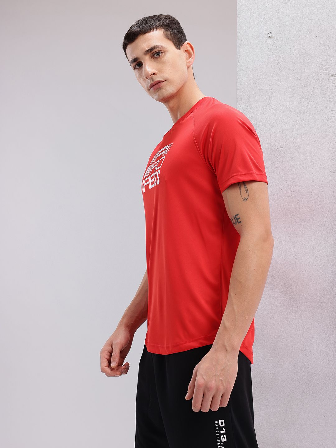 HRX by Hrithik Roshan Typography Print Rapid-Dry Training T-shirt