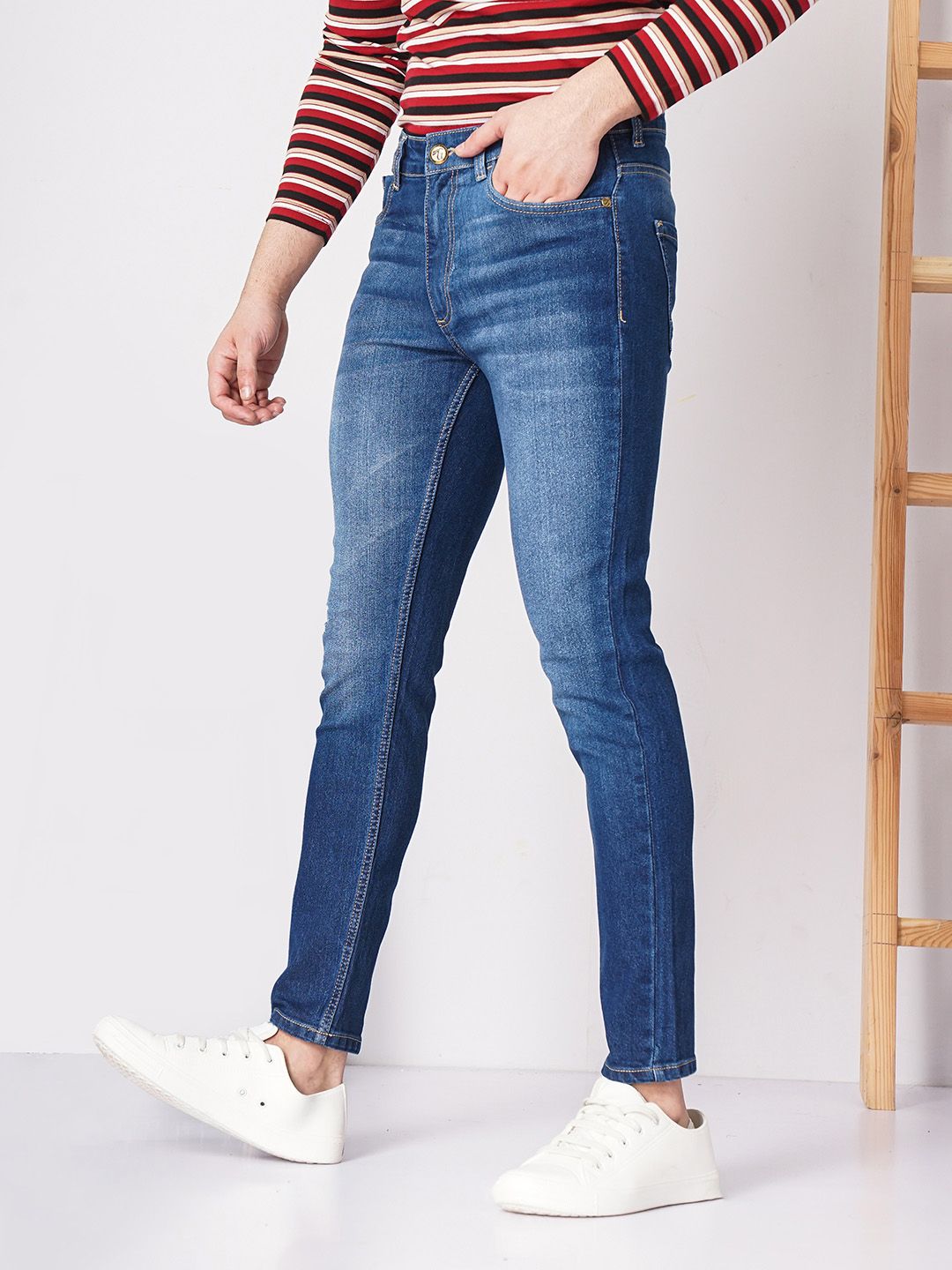 The Indian Garage Co Men Blue Slim Fit Mid-Rise Clean Look Jeans