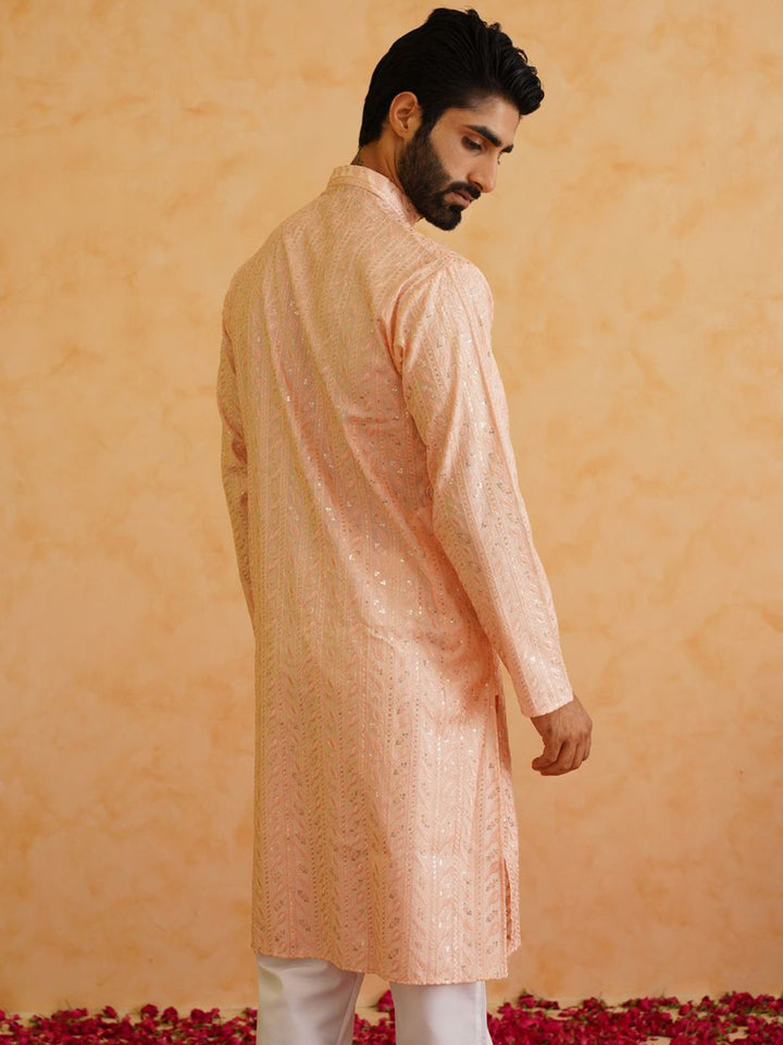 SOJANYA LUXE Motif Etnik Bersulam Kurta Sutera Kapas Labuci Dengan Piyama
