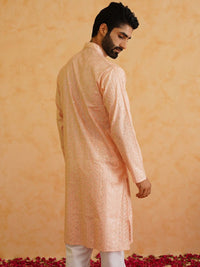 SOJANYA LUXE Motif Etnik Bersulam Kurta Sutera Kapas Labuci Dengan Piyama
