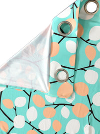Cortina Turquoise Blue & White Set of 2 Printed Long Door Curtains