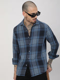 VASTRADO Men Classic Fit Spread Collar Tartan Checked Cotton Casual Shirt