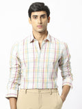 RARE RABBIT Men Campo Checked Slim Fit Opaque Cotton Shirt