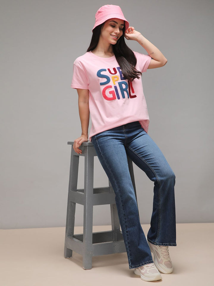 DILLINGER Women Boxy Regular Puff Printed Tshirt