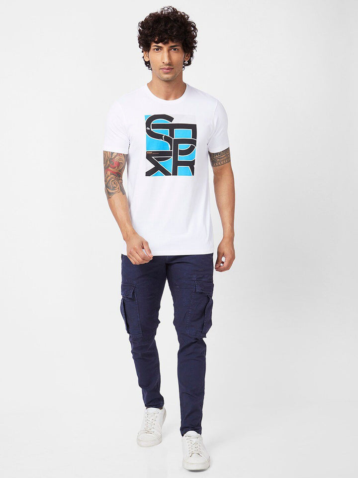 SPYKAR Typography Printed Slim Fit Cotton Casual T-Shirt