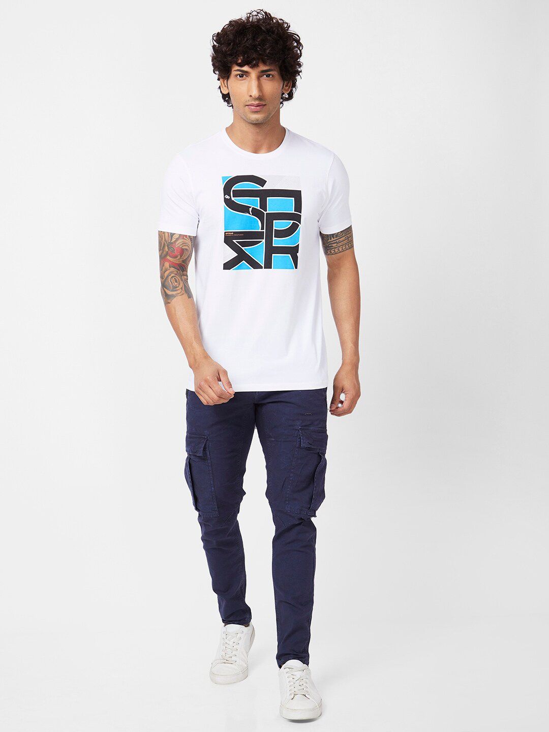 SPYKAR Typography Printed Slim Fit Cotton Casual T-Shirt