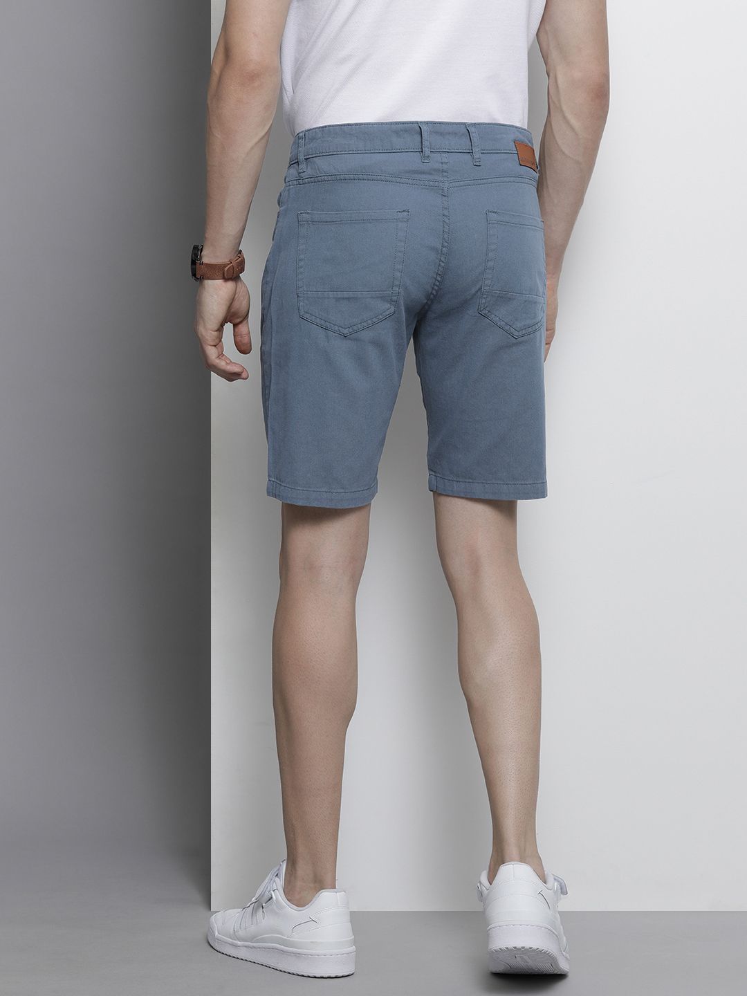 The Indian Garage Co Men Blue Slim Fit Chino Shorts