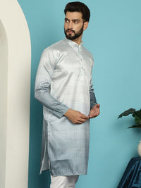 SOJANYA Mandarin Collar Ombre Silk Cotton Kurta