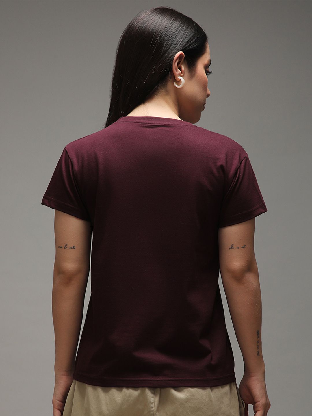 DILLINGER Women Regular Fit Crew Neck Puff Print Tshirt