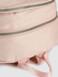 Lino Perros Women Peach-Coloured Solid Laptop Backpack
