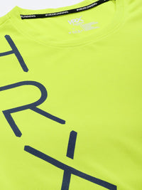 HRX By Hrithik Roshan Men Running NEON LIME Rapid-Dry Brand Carrier T-shirt