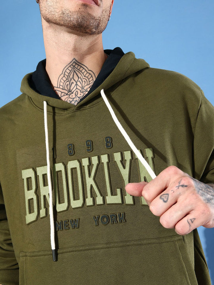 DILLINGER Men Typography Printed Hooded Sweatshirt