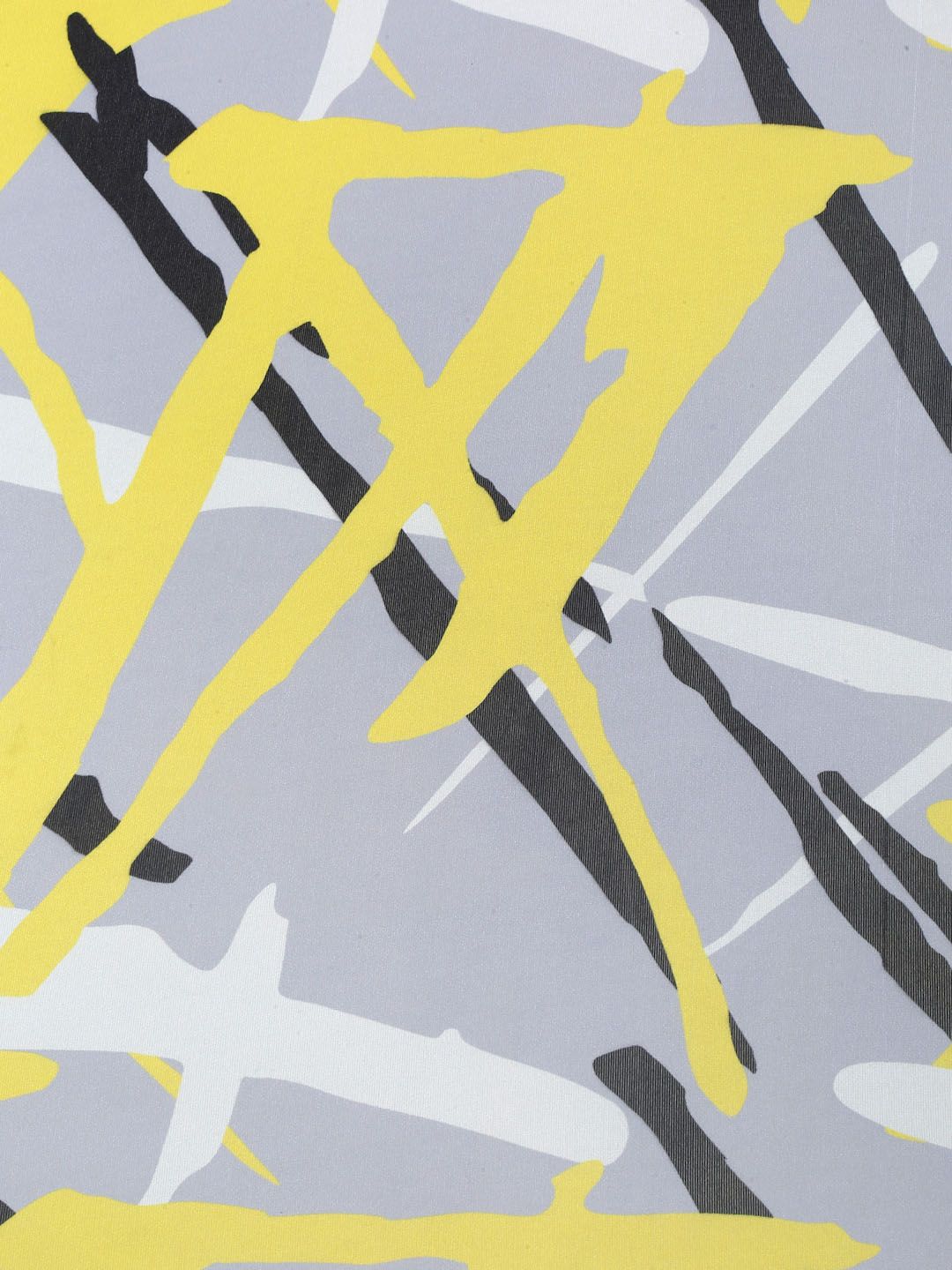 Cortina Grey &amp; Yellow Abstract Printed Sarung Sofa 1 Tempat Duduk