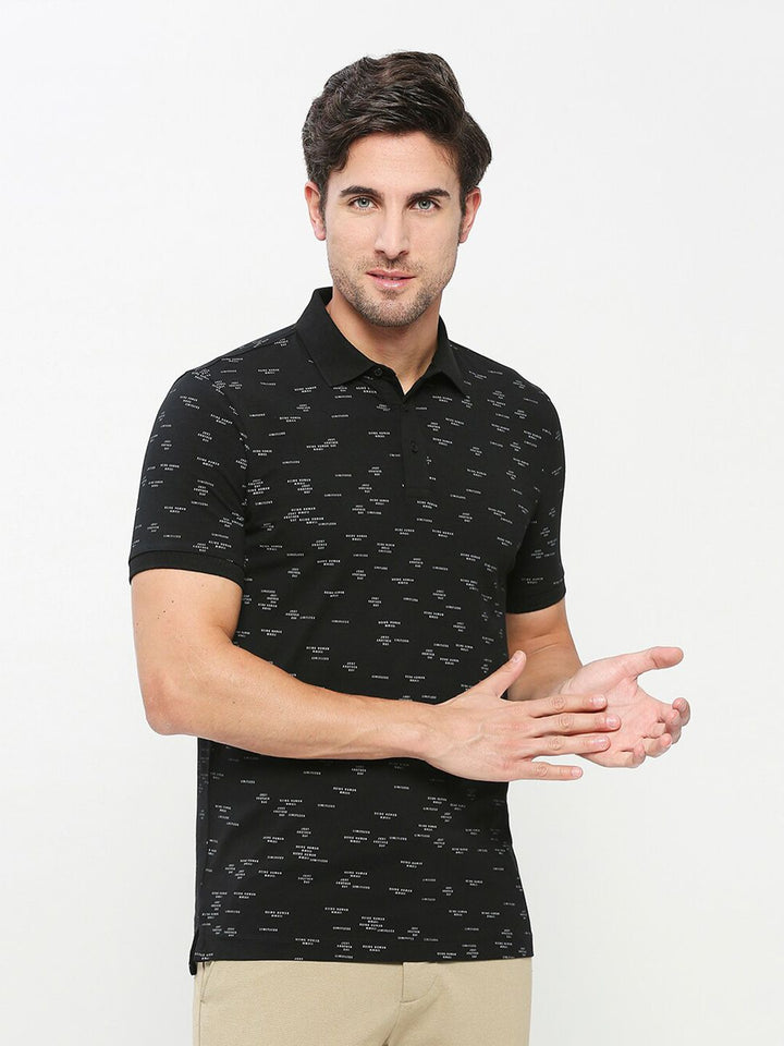 Being Human Typography Printed Polo Collar Regular Fit Cotton Regular T-shirt